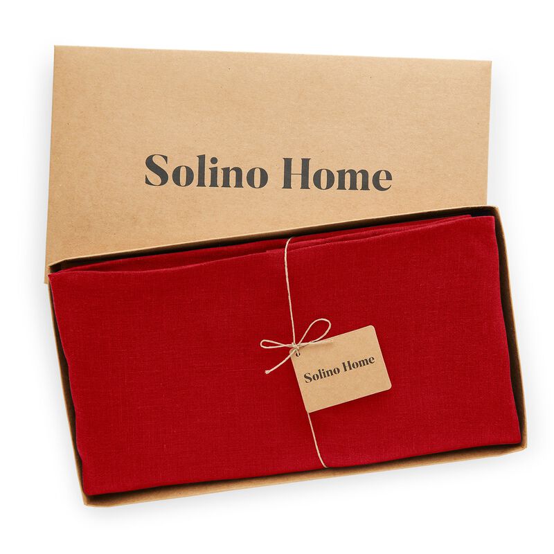 Solino Home Sonoma 100% Linen Round Tablecloth &ndash; Handcrafted, Machine Washable, Perfect for Holiday and Everyday Dining