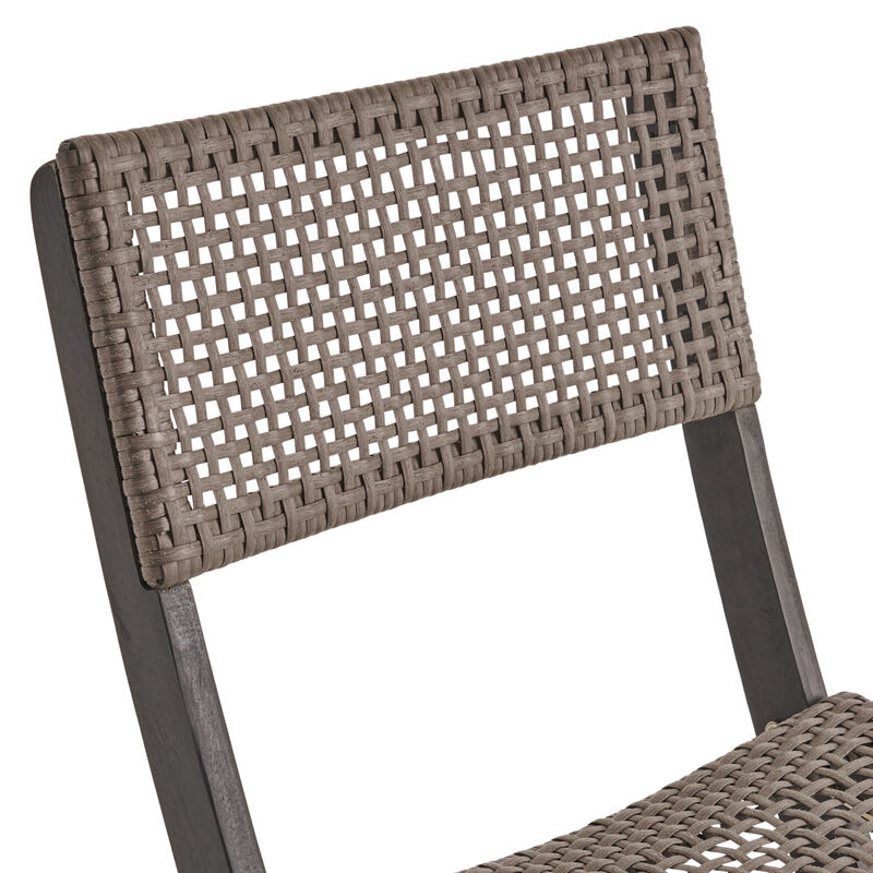Merax Outdoor Wooden Bistro Chairs of 2 PCS