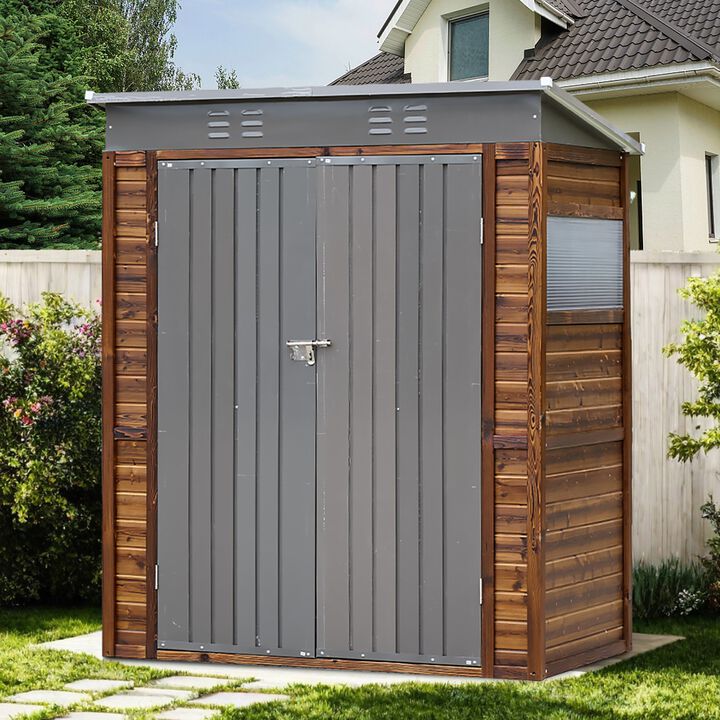 Mondawe 3x5FT Outdoor Cedarwood Storage Shed,Ventilation & Drainage Multifunctional Tool Shed