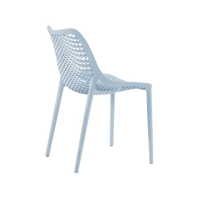 Meridian Furniture Mykonos Sky Blue Outdoor Patio Dining Chair, Set of 4