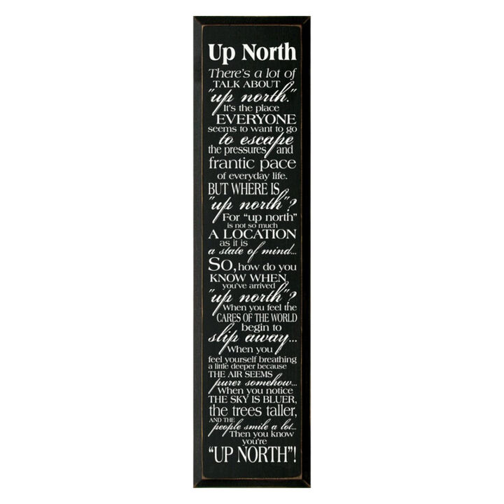 There&rsquo;s a Lot of Talk About Up North Funny Wood Sign Decor