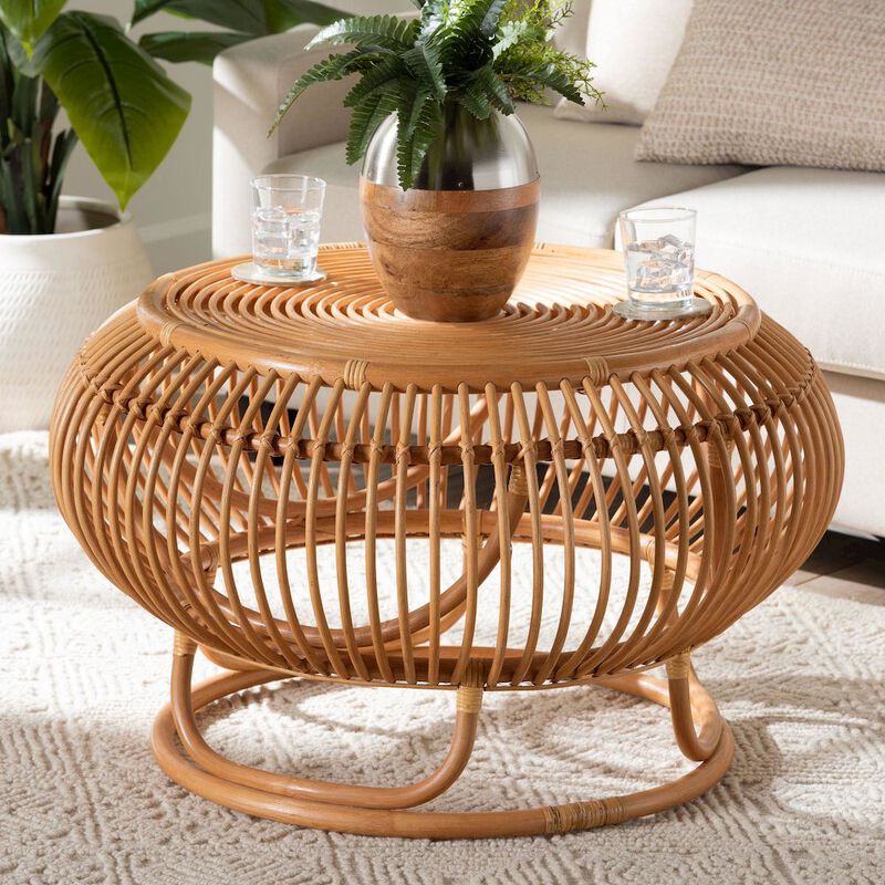 bali & pari Adeola Natural Rattan Coffee Table