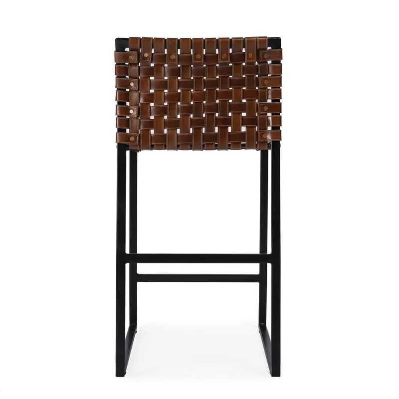 Butler Specialty Urban Woven Leather 25 Counter Stool, Medium Brown
