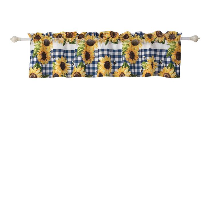 Greenland Home Fashions Barefoot Bungalow Sunflower Window Valance - 84x16", Gold