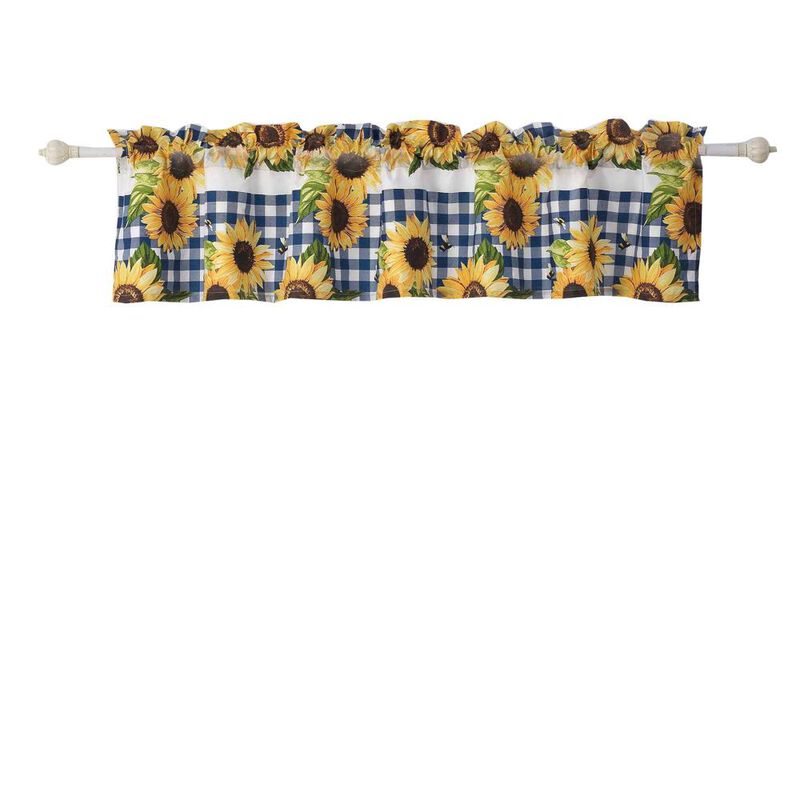 Greenland Home Fashions Barefoot Bungalow Sunflower Window Valance - 84x16", Gold
