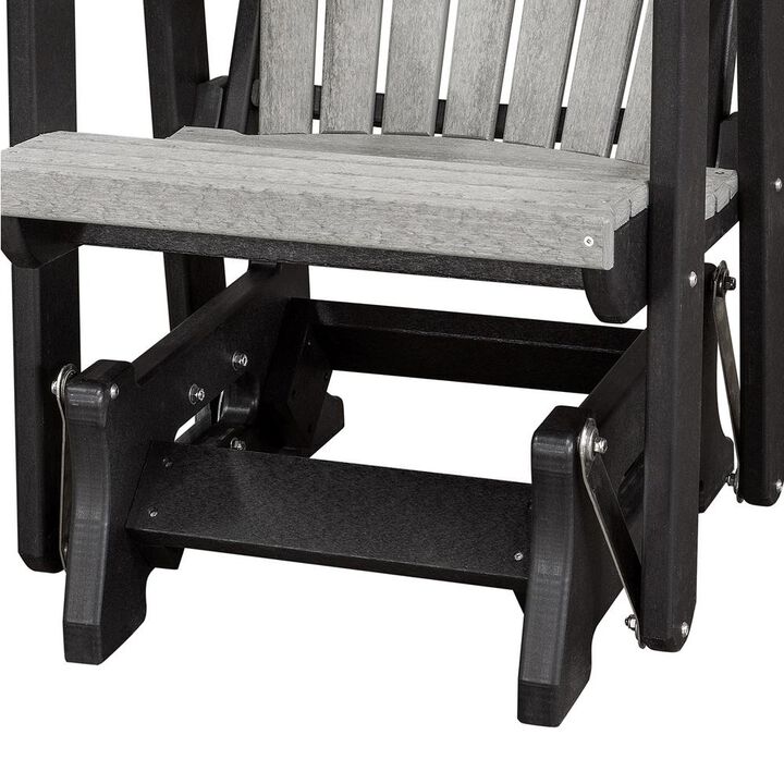 American Furniture Classics Double Glider with Center Table in Light Gray and Black