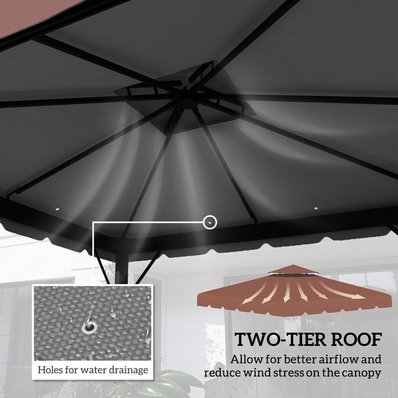Hivvago Gazebo Canopy 10' x 10' Replacement Cover image number 4