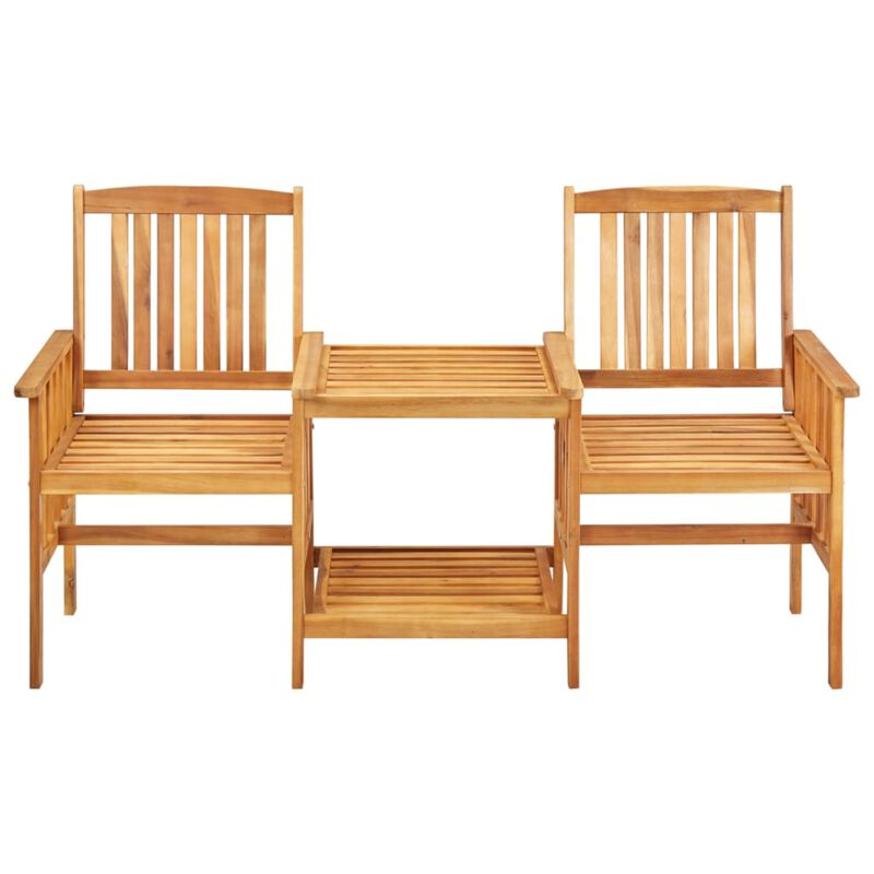 vidaXL Garden Chairs with Tea Table 62.5"x24"x36.2" Solid Acacia Wood