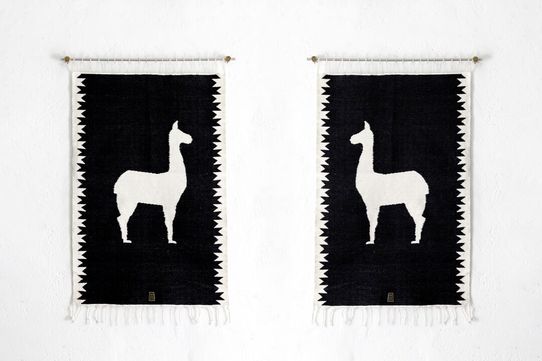 LLAMAS Sheep Wool Handwoven Tapestry