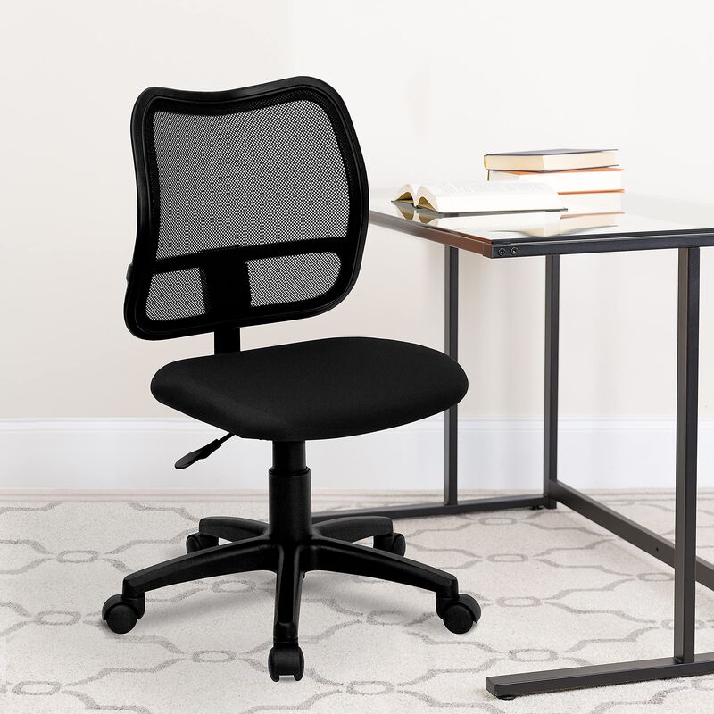Flash Furniture Alber Mid-Back Black Mesh Swivel Task Office Chair image number 1