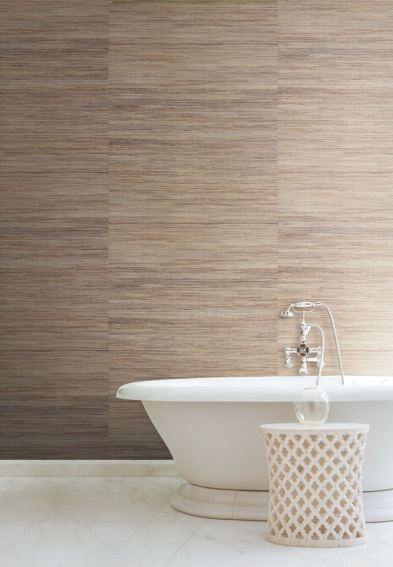Raw Jute Grasscloth Metallic Wallpaper image number 2