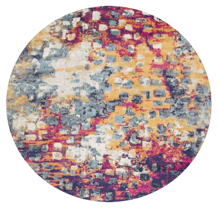HomeRoots Abstract Round Rug
