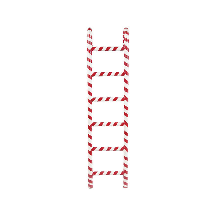 Iron Candy Stripe Ladder, Red & White