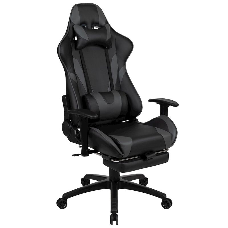 X30 Gaming Chair Racing Office Ergonomic Computer Chair with Reclining Back and Slide-Out Footrest in   LeatherSoft image number 0