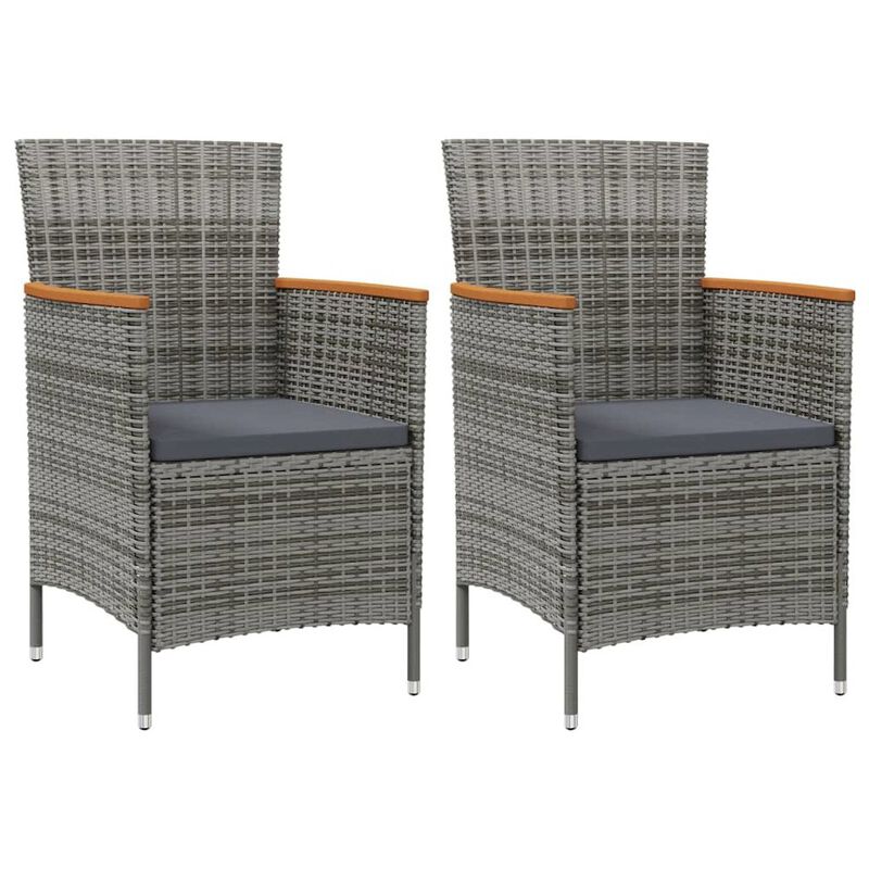Garden Dining Chair Set of 2 Grey