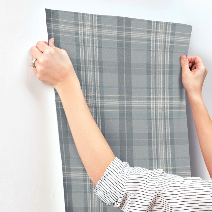 Austin Slate Plaid Wallpaper