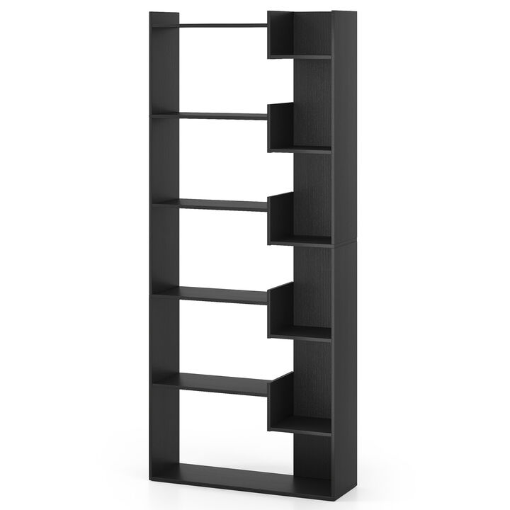 6-Tier Wooden Bookshelf with Open Shelves and 2 Anti-Tipping Kits Included