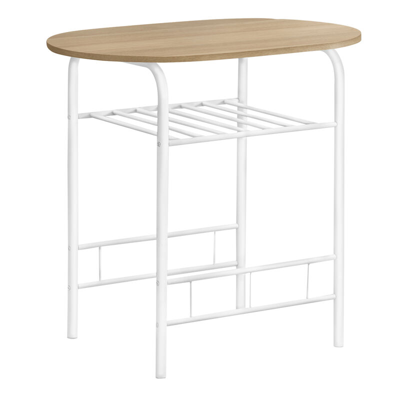 Monarch Specialties I 1209 Dining Table Set, 3pcs Set, Small, 32" L, Kitchen, Metal, Laminate, Natural, White, Contemporary, Modern