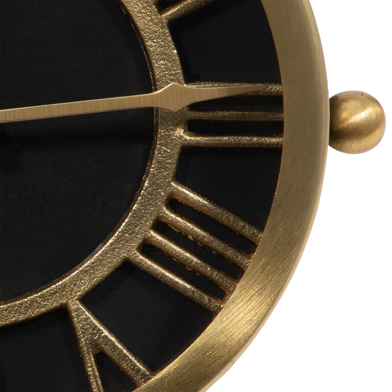 Metal Table Clock 7'' Gold Black image number 4