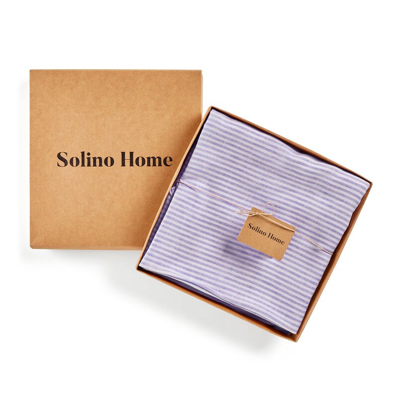 Linen Round Tablecloth - Narrow Stripe