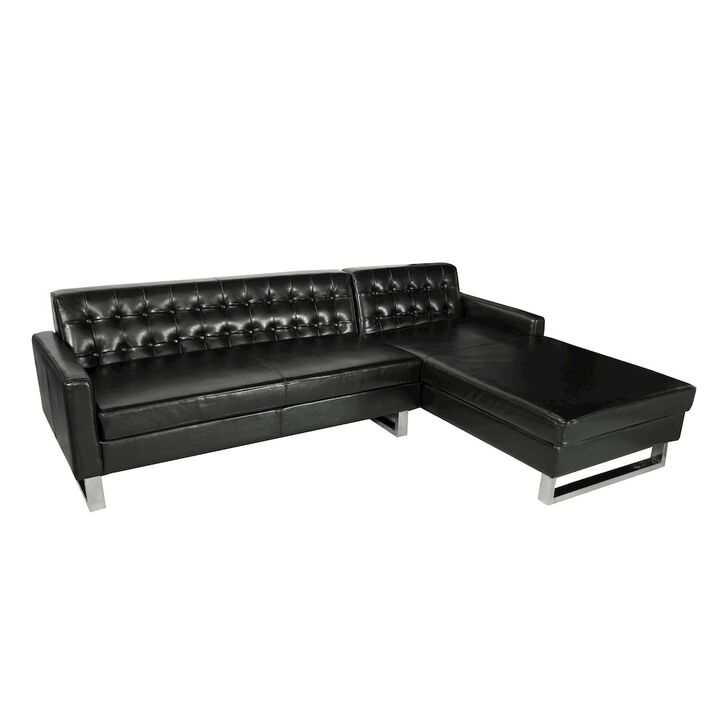 Pangea Home Sloan Right Arm Facing Sectional Black