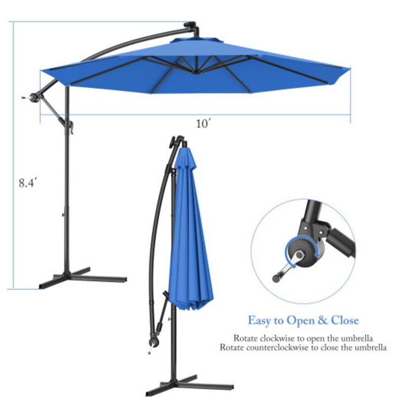 10 Feet Patio Outdoor Sunshade Hanging Umbrella