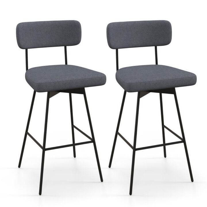 Hivvago Counter Height Upholstered Swivel Bar Stool Set of 2