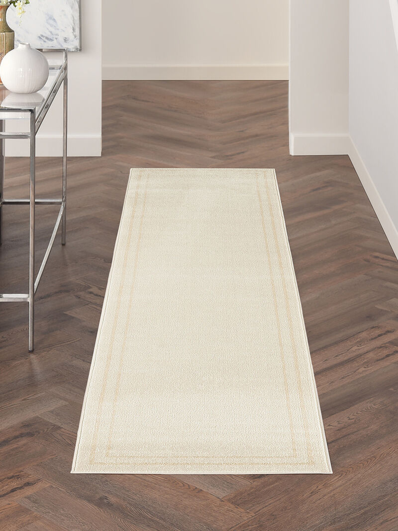 Nourison Essentials NRE02 Ivory/Gold 2' x 6' Rug image number 2