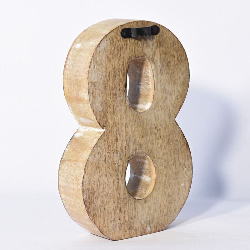 Vintage Natural Handmade Eco-Friendly "8" Numeric Number For Wall Mount & Table Top Décor