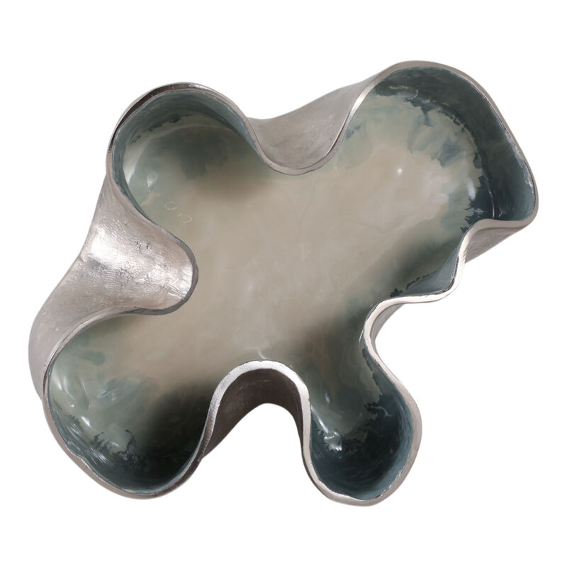 15x12 Wavy Abstract Metal Bowl image number 5