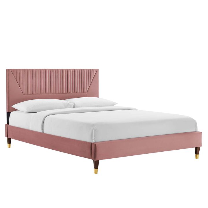 Modway - Yasmine Channel Tufted Performance Velvet King Platform Bed