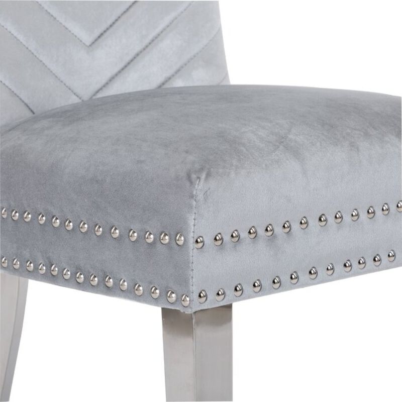 Eva 2 Piece Dining Chairs Finished with Velvet Fabric image number 2