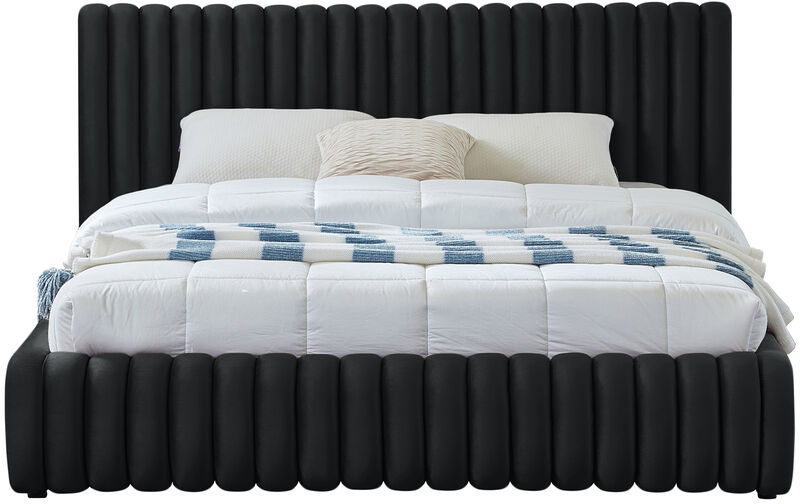 Meridian Furniture Nico Black Velvet Queen Bed