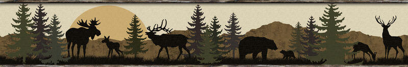 Scenic Silhouette Brown Border (Set of 2) image number 0