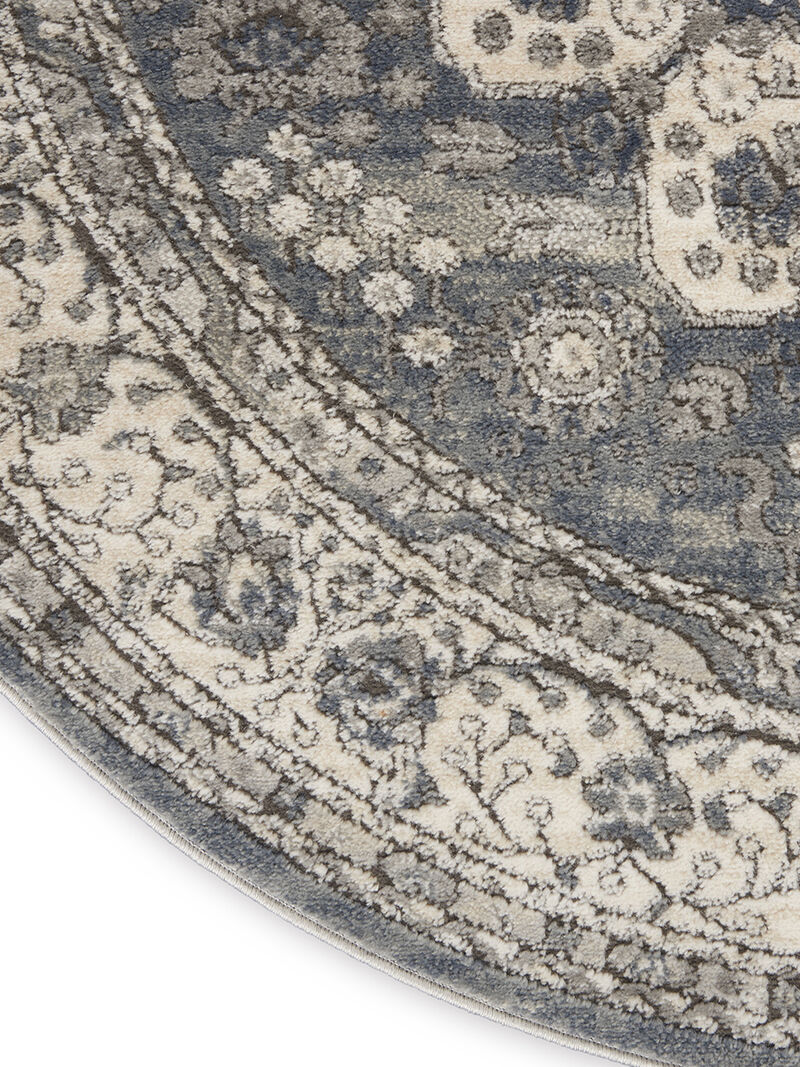 Quarry QUA07 Gray/Ivory 5'3" x Round Rug image number 3