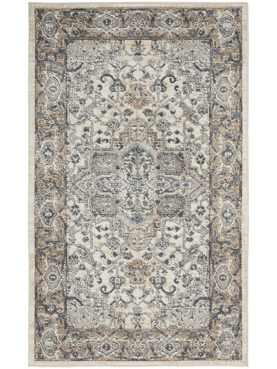Quarry QUA05 Ivory/Gray 3' x 5' Rug