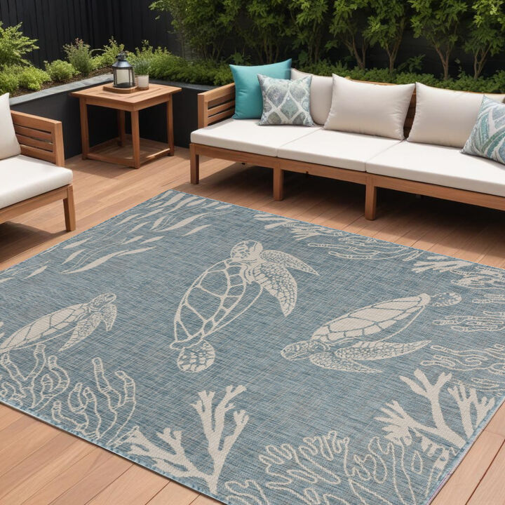 HomeRoots Turtle Indoor Outdoor Area Rug