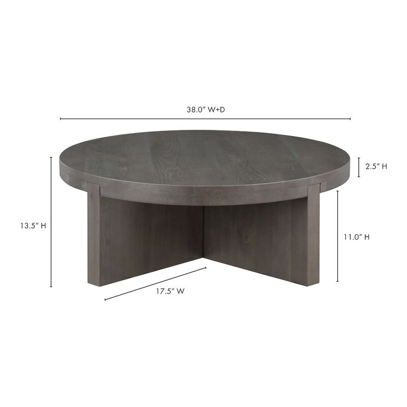 Moe's Home Collection Folke Round Coffee Table Dark Brown