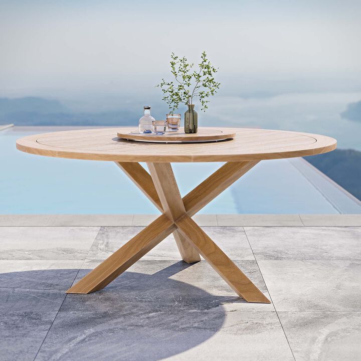 Modway - Wellspring 63" Outdoor Patio Teak Wood Dining Table Natural