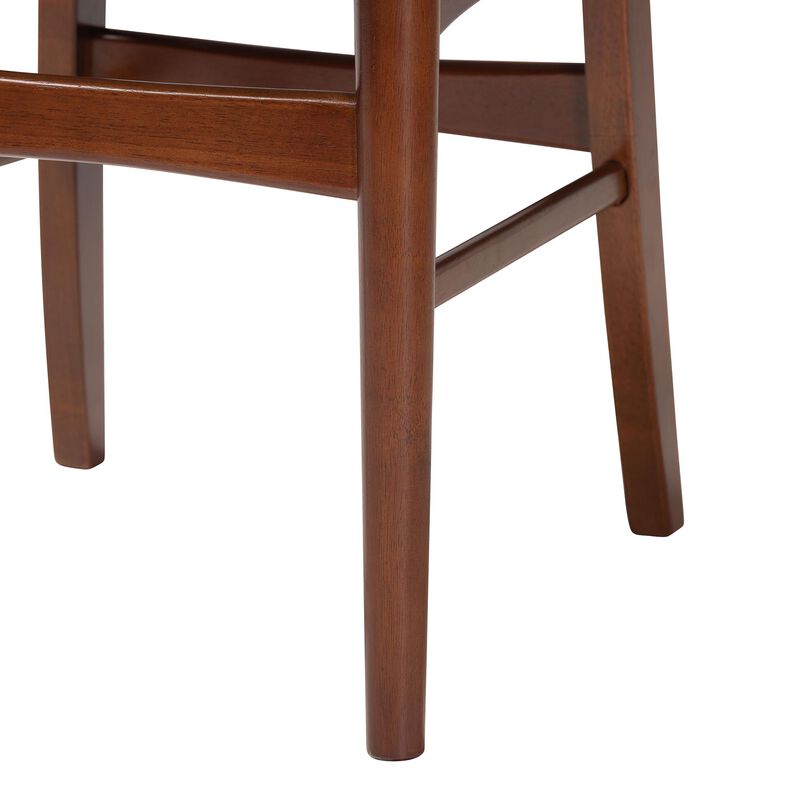 Baxton Studio Netherlands Mid Century Scandinavian Dark Walnut Bent Wood Dining Side Chair