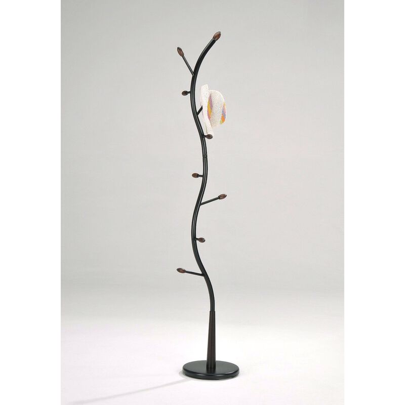 Metal Hall Tree Coat Rack with Entryway Storage and Hat Hooks