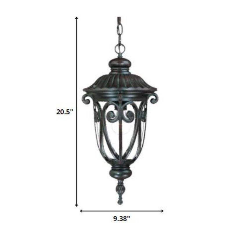 Hivvago Naples 1-Light Marbelized Mahogany Hanging Light