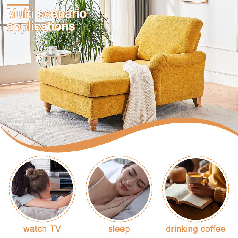 Merax Modern Mid-Century Indoor Chaise Lounge Sleeper Sofa