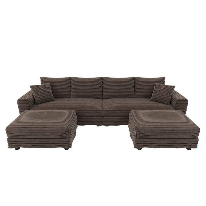 Quezin Corduroy 4-Seat Sofa