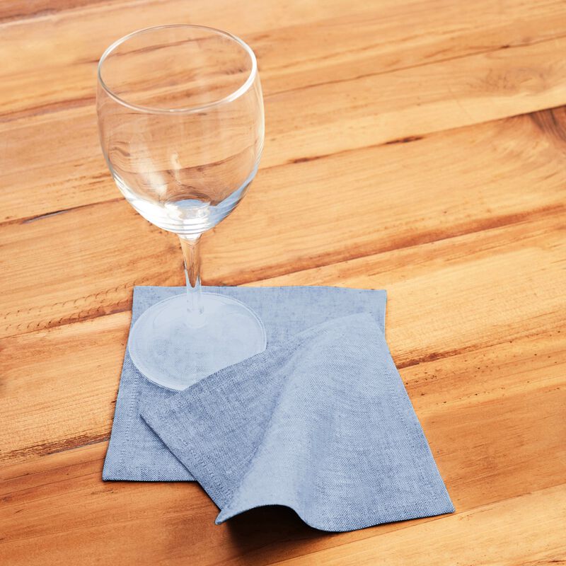 Solino Home Athena 100% Linen Cocktail Napkins &ndash; Set of 12, 6 x 6 in, Machine Washable, Holiday and Everyday Dining