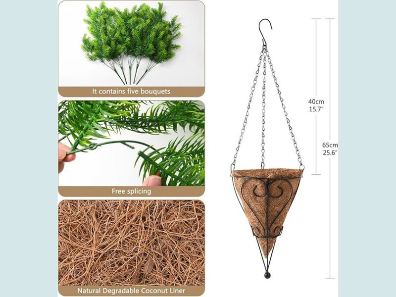 Artificial Hanging Pine Plants UV Resistant Outdoor Garden Porch Decor image number 2