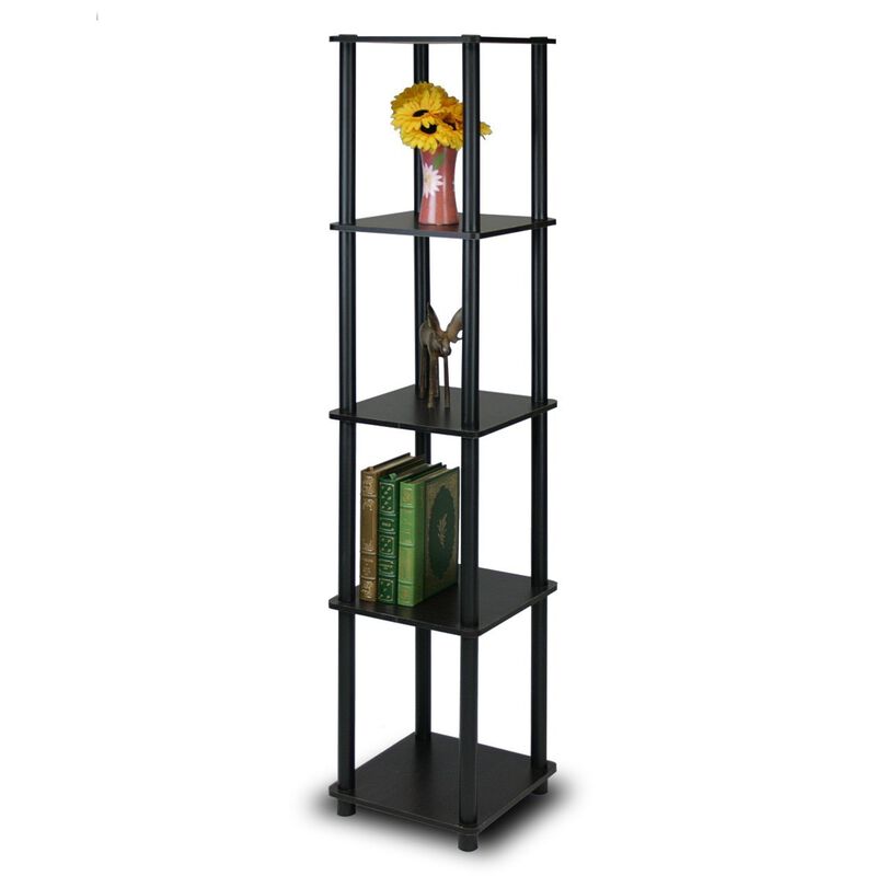 5-Tier Square Corner Display Shelf Bookcase for Storage and Decor