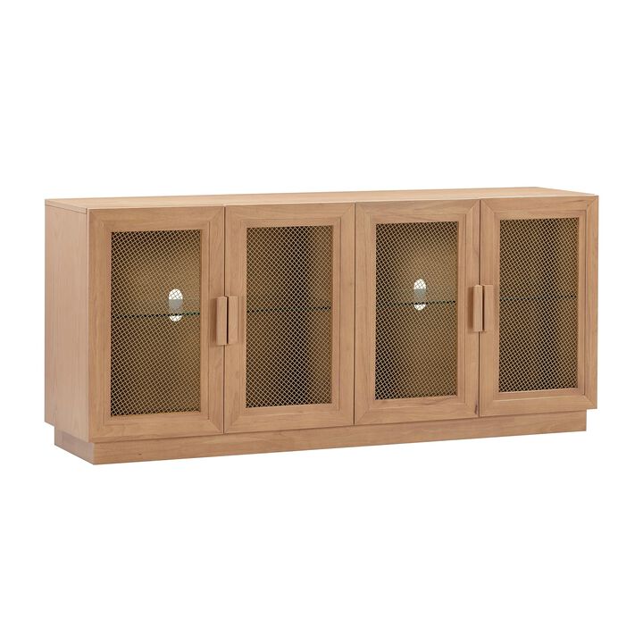 TOV Nolan Natural Wood Media Console, 72.2" W x 32.3" H