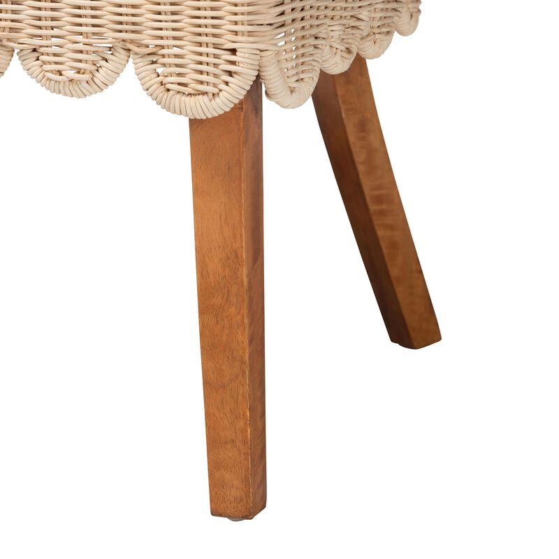 bali & pari Mabel Natural Rattan 2-Piece Dining Chair Set - Handwoven Wicker Accent Chair with Wingback Frame and Seat Cushion for Kitchen or Dining Room image number 4
