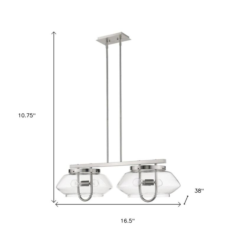 Hivvago Garner 4-Light Satin Nickel Island Pendant